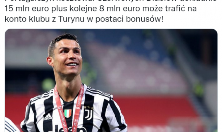 Juventus PODAŁ DOKŁADNĄ KWOTĘ, za którą SPRZEDAŁ Cristiano Ronaldo do United!